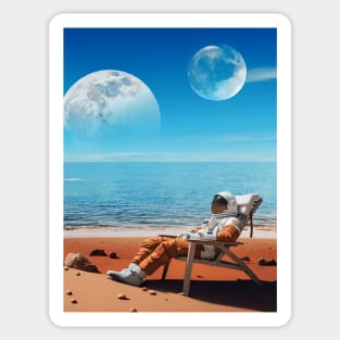 Astronaut on Mars beach Sticker